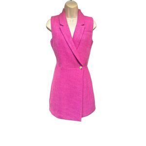 Hot Pink Sleeveless Blazer Vest & Skort Set – Central Park West New York – XS